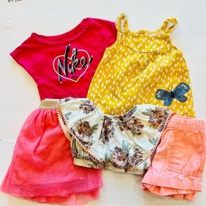 Lot of (5) Carter's 24M Girls Tops, Shorts, Skirt Multiple Brands Nike Carter’s